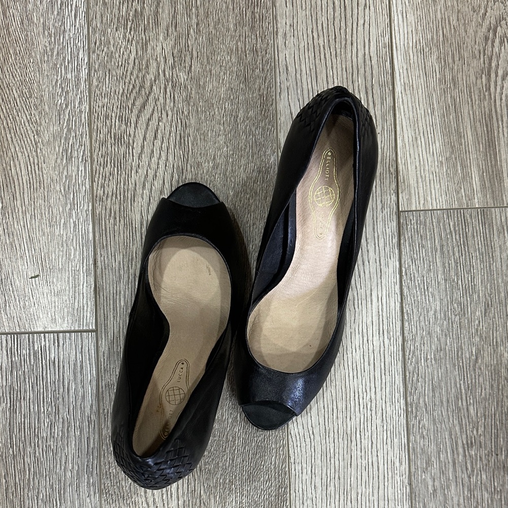 Black Peep-Toe Heels